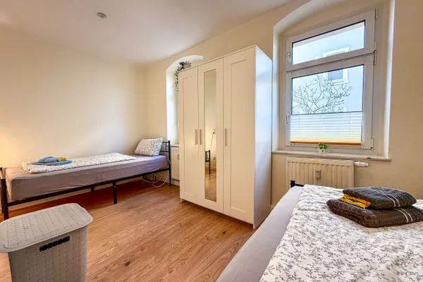 Schlafzimmer  MonteurWohnung Sporbitzer Stübchen Dresden