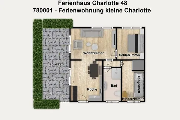 Grundriss Ferienwohnung 1 Ferienhaus Charlotte 48 Feriendoppelwohnung Charlotte