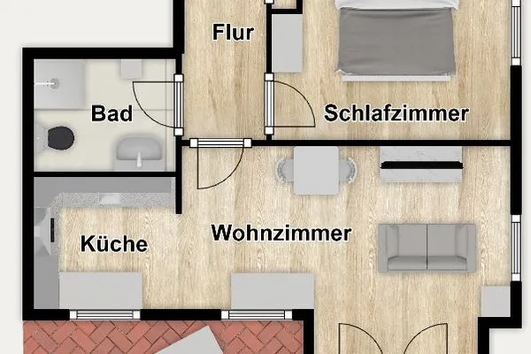 Grundriss Haus Dünenblick Ferienwohnung 6