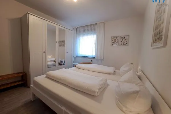 Schlafzimmer Haus Bonhuis Ferienwohnung Gartenblick