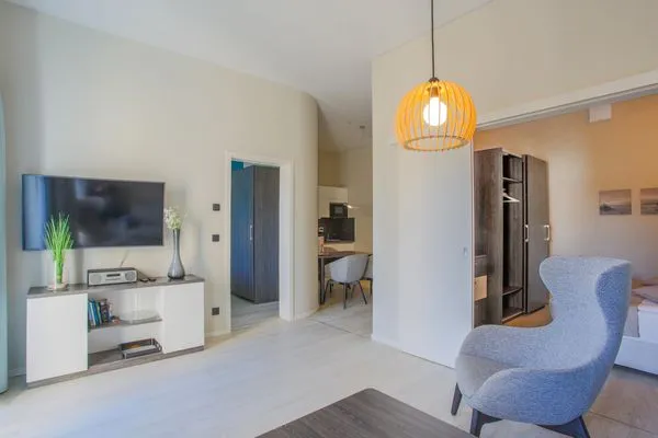 Ferienwohnung Marco Polo Ostseebad Wustrow ZweiWasser Alte Seefahrtschule Wohnbereich  Marco Polo Suite