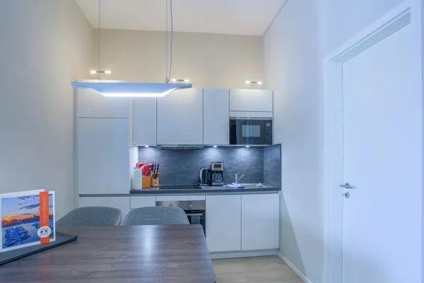 Ferienwohnung Marco Polo Ostseebad Wustrow ZweiWasser Alte Seefahrtschule Küche  Marco Polo Suite