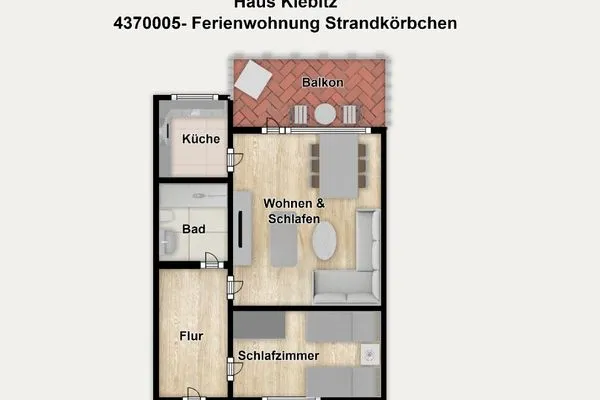 Grundriss Haus Kiebitz Ferienwohnung Strandkörbchen