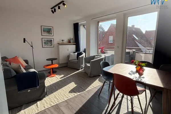 Wohnzimmer Haus Nordstern Ferienwohnung Hummerhütte