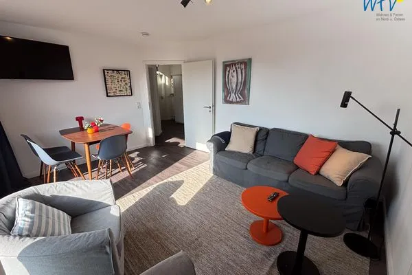 Wohnzimmer Haus Nordstern Ferienwohnung Hummerhütte