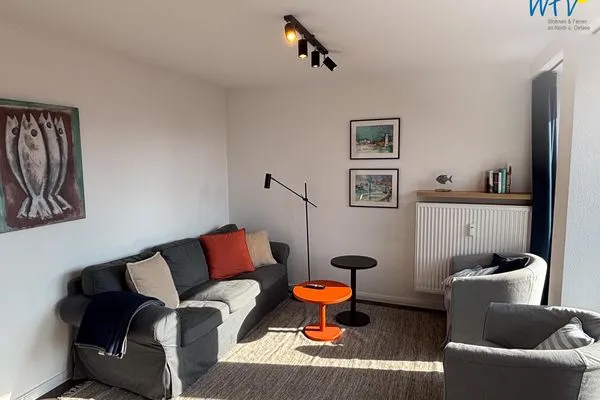Wohnzimmer Haus Nordstern Ferienwohnung Hummerhütte