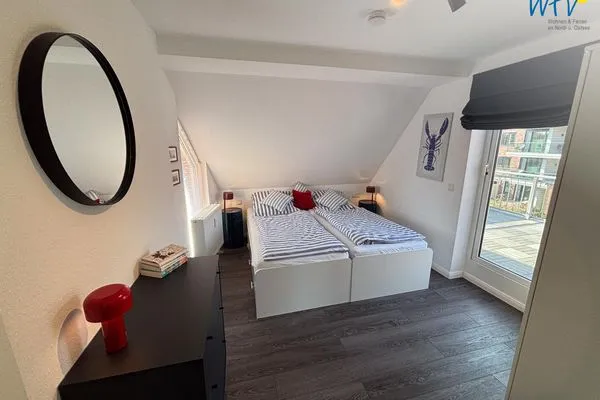 Schlafzimmer Haus Nordstern Ferienwohnung Hummerhütte