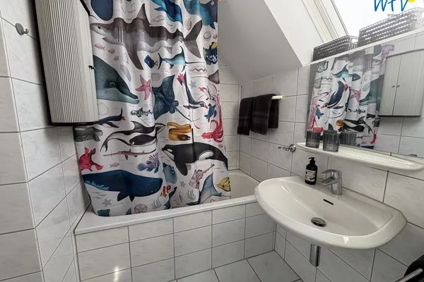 Badezimmer Haus Nordstern Ferienwohnung Hummerhütte
