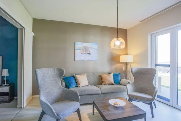 Ferienwohnung Boddenlümmel Ostseebad Wustrow - ZweiWasser Alte Seefahrtschule Wohnbereich  Boddenlümmel