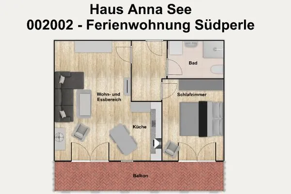 Grundriss Haus Anna See Ferienwohnung Südperle