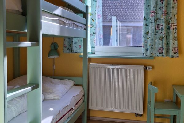  Ferienhaus Kormoran Otterndorf - Schlafzimmer mit Hochbett