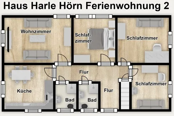 Grundriss Haus Harle Hörn Ferienwohnung 2