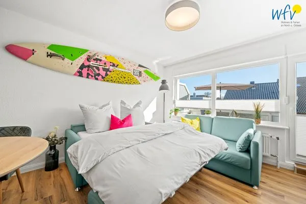 Schlafmöglichkeiten im Wohnzimmer Haus Dortmund Ferienwohnung Burchana