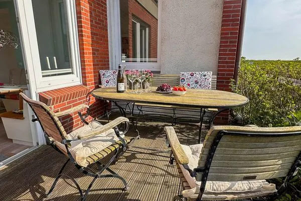 Terrasse Haus Süderoog Ferienwohnung Achterdör