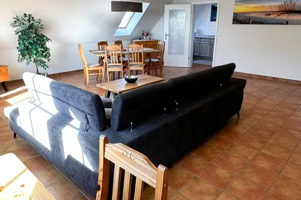 Wohnzimmer Haus Windland Ferienwohnung Boddenblick