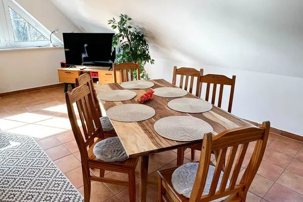 Wohnzimmer Haus Windland Ferienwohnung Boddenblick