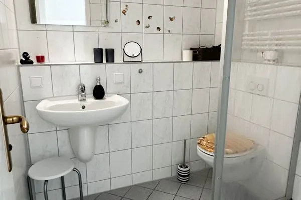 Badezimmer Haus Windland Ferienwohnung Boddenblick