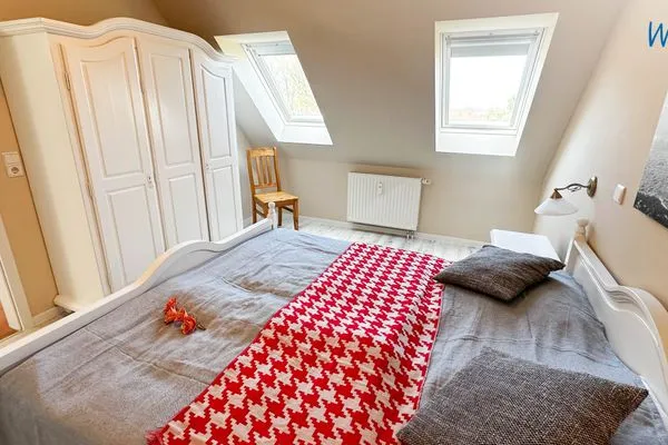 Schlafzimmer Haus Windland Ferienwohnung Boddenblick