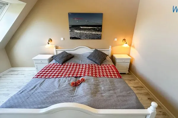 Schlafzimmer Haus Windland Ferienwohnung Boddenblick