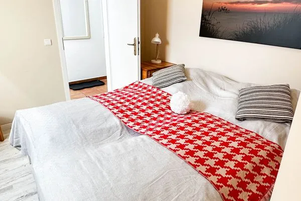 Schlafzimmer Haus Windland Ferienwohnung Boddenblick