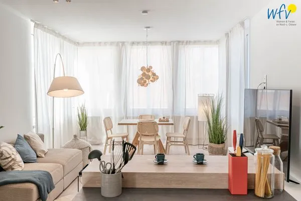 Wohnzimmer Haus Hummer Köbes Ferienwohnung Oscar