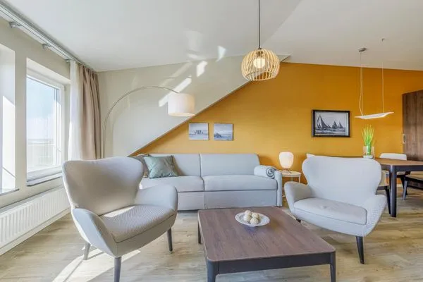 erienwohnung Dünenidylle Ostseebad Wustrow ZweiWasser Alte Seefahrtschule Gemütliche Sofa Ecke  Dünenidylle