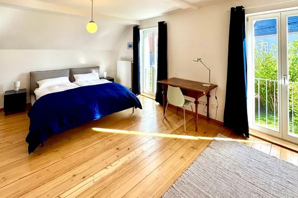  Ferienhaus `s Sommerhäusle Lindau und Umgebung - Schlafzimmer - Doppelbett