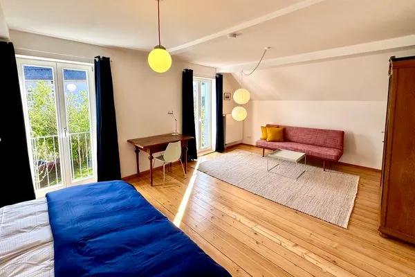  Ferienhaus `s Sommerhäusle Lindau und Umgebung - Schlafzimmer - Doppelbett