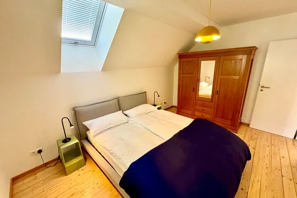  Ferienhaus `s Sommerhäusle Lindau und Umgebung - Schlafzimmer - Doppelbett
