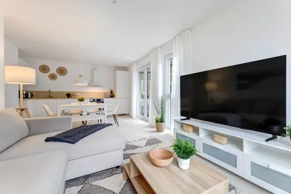 Wohnzimmer  Bernsteinquartier, Dünengras, Whg. 04.39