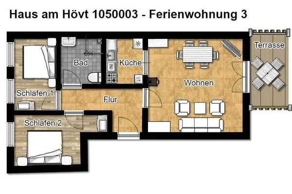 Grundriss Haus am Hövt Ferienwohnung 3