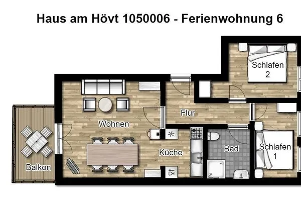 Grundriss Haus am Hövt Ferienwohnung 6