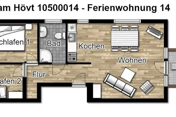Grundriss Haus am Hövt Ferienwohnung 14