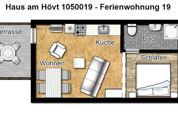 Grundriss Haus am Hövt Ferienwohnung 19
