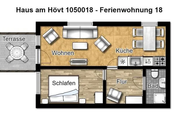 Grundriss Haus am Hövt Ferienwohnung 18