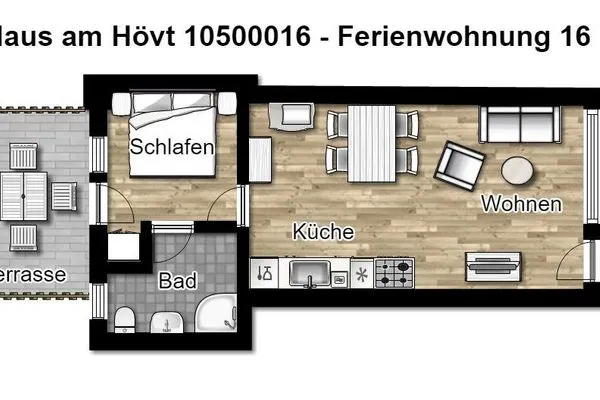 Grundriss Haus am Hövt Ferienwohnung 16