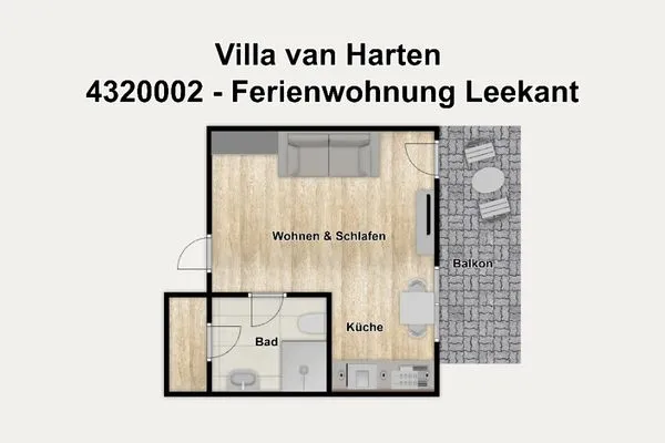 Grundriss Villa van Harten Ferienwohnung Leekant