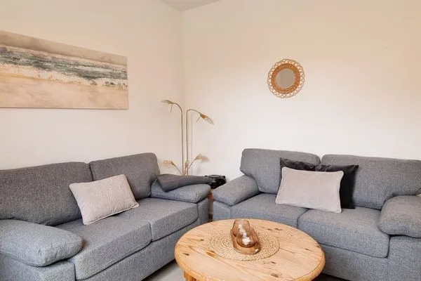Wohnzimmer  Ferienwohnung "Achtern Diek 1" 1. Reihe an der Ostseeküste
