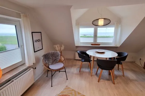 Wohnzimmer  Ferienwohnung "Achtern Diek 3" 1. Reihe an der Ostseeküste
