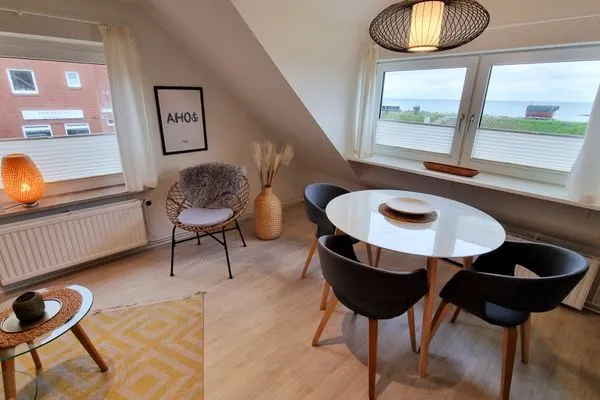 Wohnzimmer  Ferienwohnung "Achtern Diek 3" 1. Reihe an der Ostseeküste