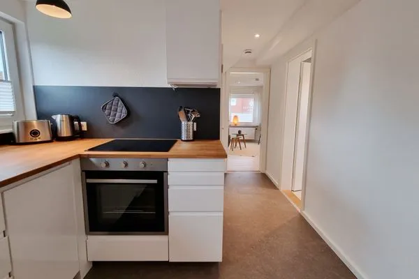 Küche / Küchenzeile  Ferienwohnung "Achtern Diek 3" 1. Reihe an der Ostseeküste