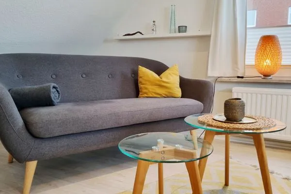 Wohnzimmer  Ferienwohnung "Achtern Diek 3" 1. Reihe an der Ostseeküste