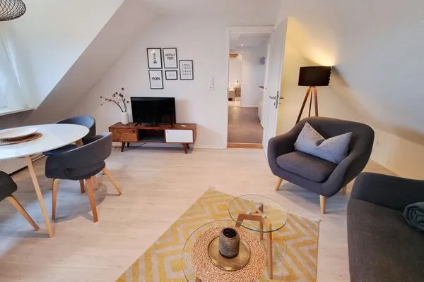 Wohnzimmer  Ferienwohnung "Achtern Diek 3" 1. Reihe an der Ostseeküste