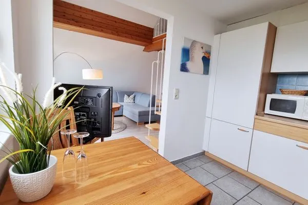 Küche / Küchenzeile  Ferienwohnung "Achtern Diek 4" 1. Reihe an der Ostseeküste