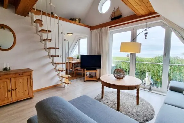 Wohnzimmer  Ferienwohnung "Achtern Diek 4" 1. Reihe an der Ostseeküste