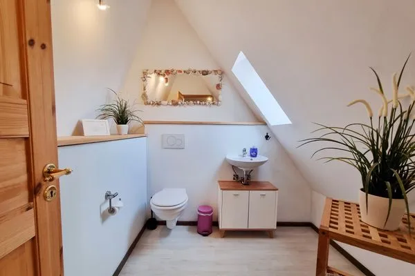 Badezimmer  Ferienwohnung "Ackerblick" in Schwartbuck