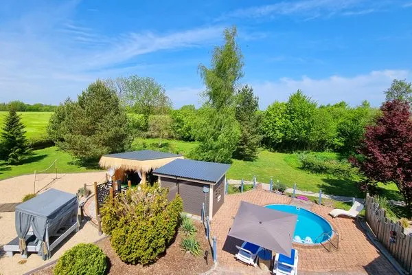 Garten  Ferienwohnung "Ackerblick" in Schwartbuck