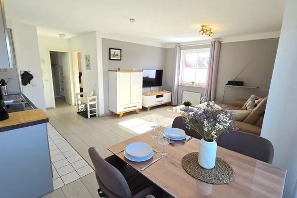 Wohnzimmer  Ferienwohnung "Ankerplatz" am Schönberger Strand