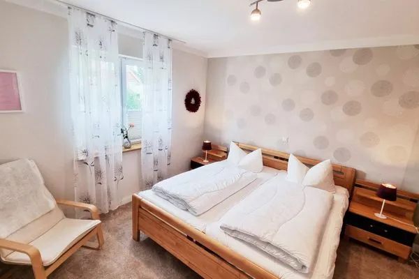 Schlafzimmer  Ferienhaus "Himi" in unmittelbarer Nähe des Passader Sees