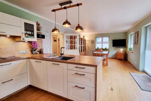 Küche / Küchenzeile  Ferienhaus "Himi" in unmittelbarer Nähe des Passader Sees